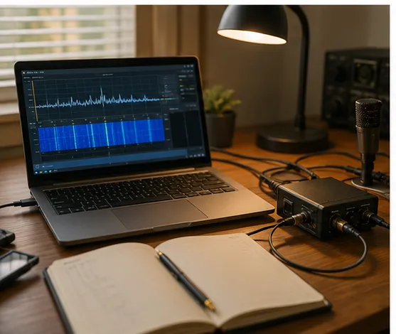 Laptop and radio equipment used for digital amateur radio modes