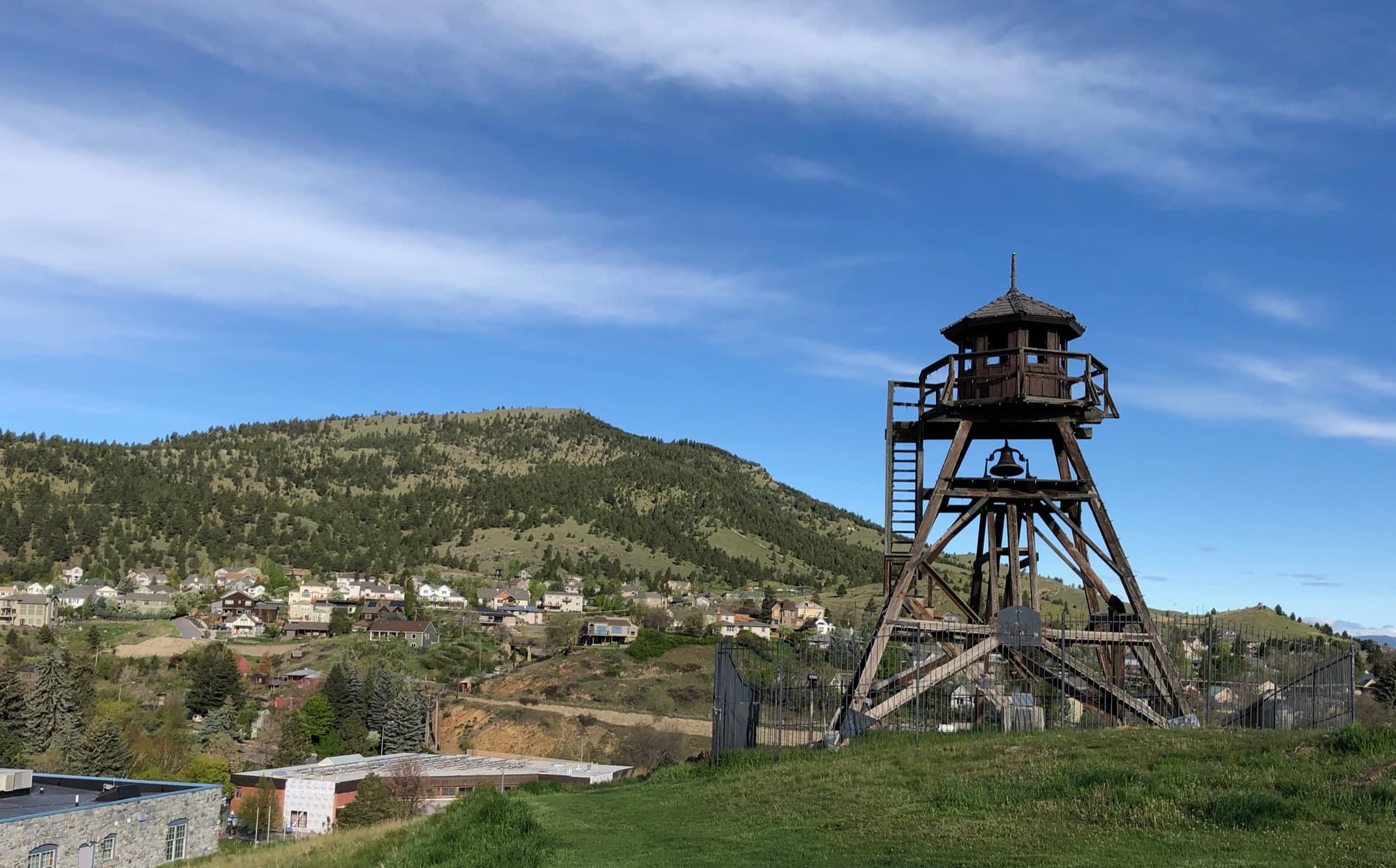 Helena fire tower overlooking the city and surrounding hills